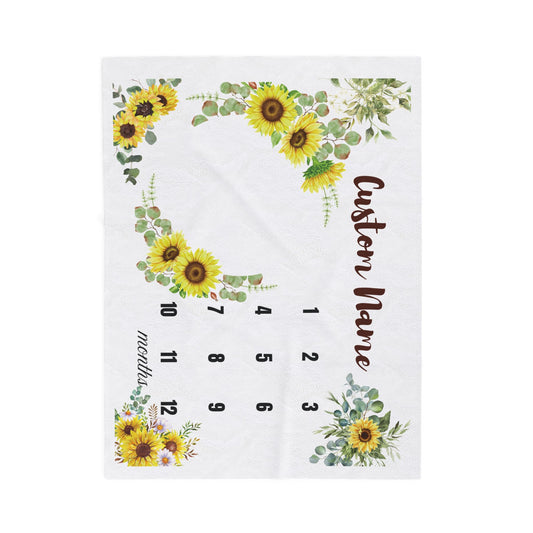 Custom Sunflower Milestone Blanket