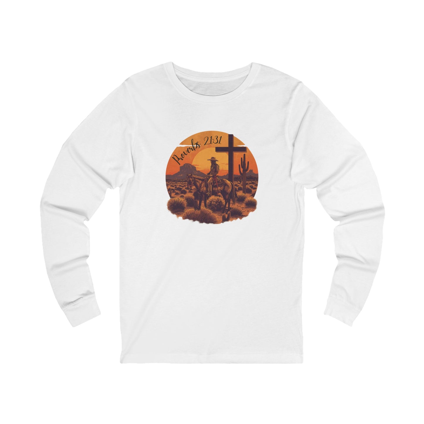 Custom Vintage Cowgirl Proverbs Long Sleeve Tee