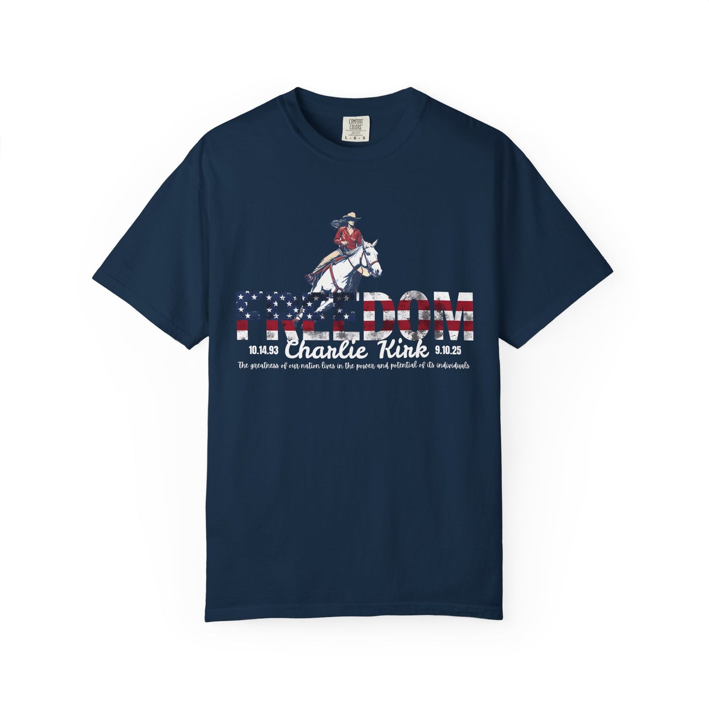 Charlie Kirk Freedom Barrel Racer T-shirt