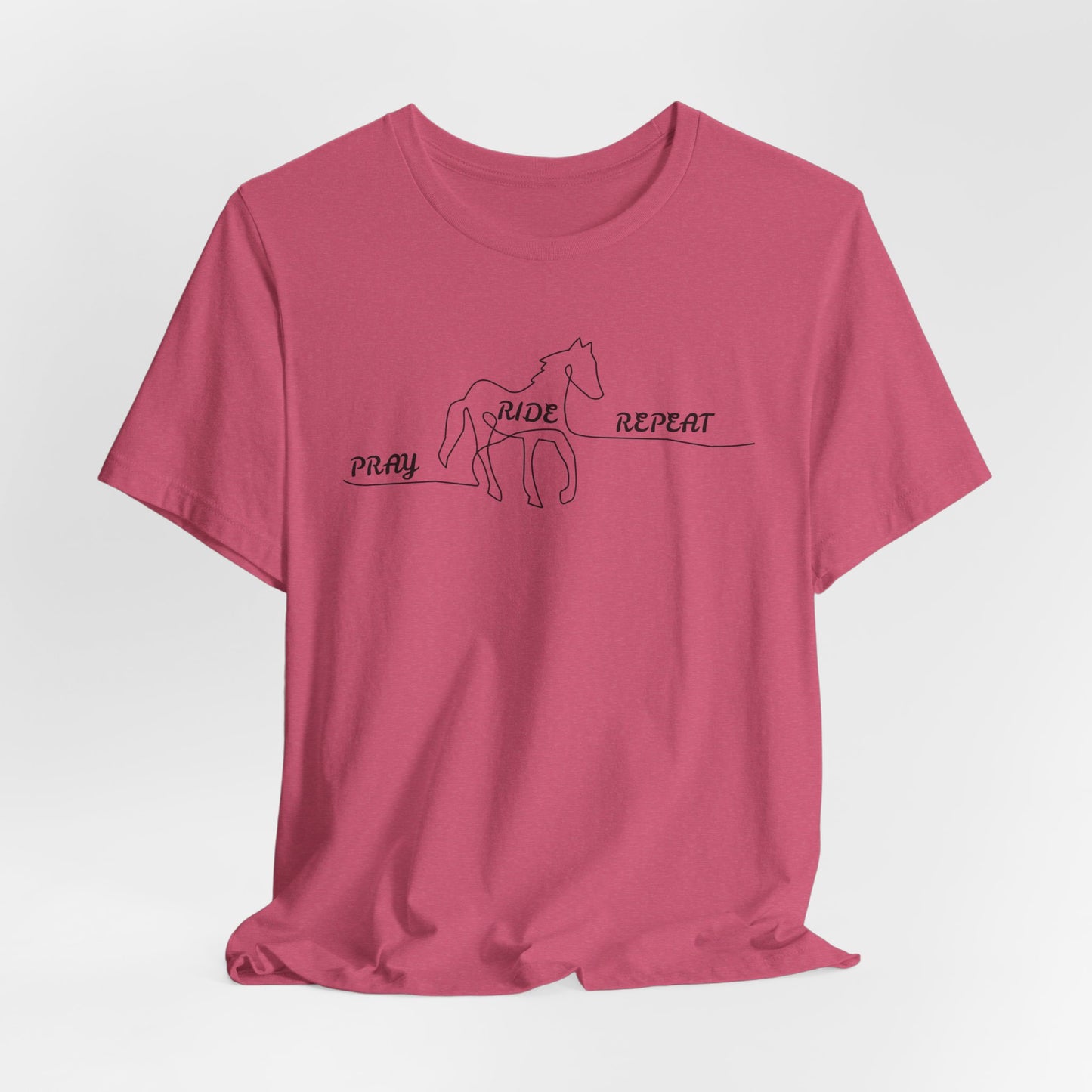 "Pray Ride Repeat" Minimalist Equestrian T-Shirt