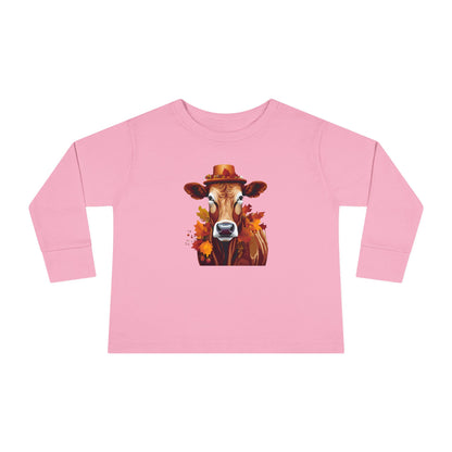 Autumn Cow Toddler Long Sleeve Tee