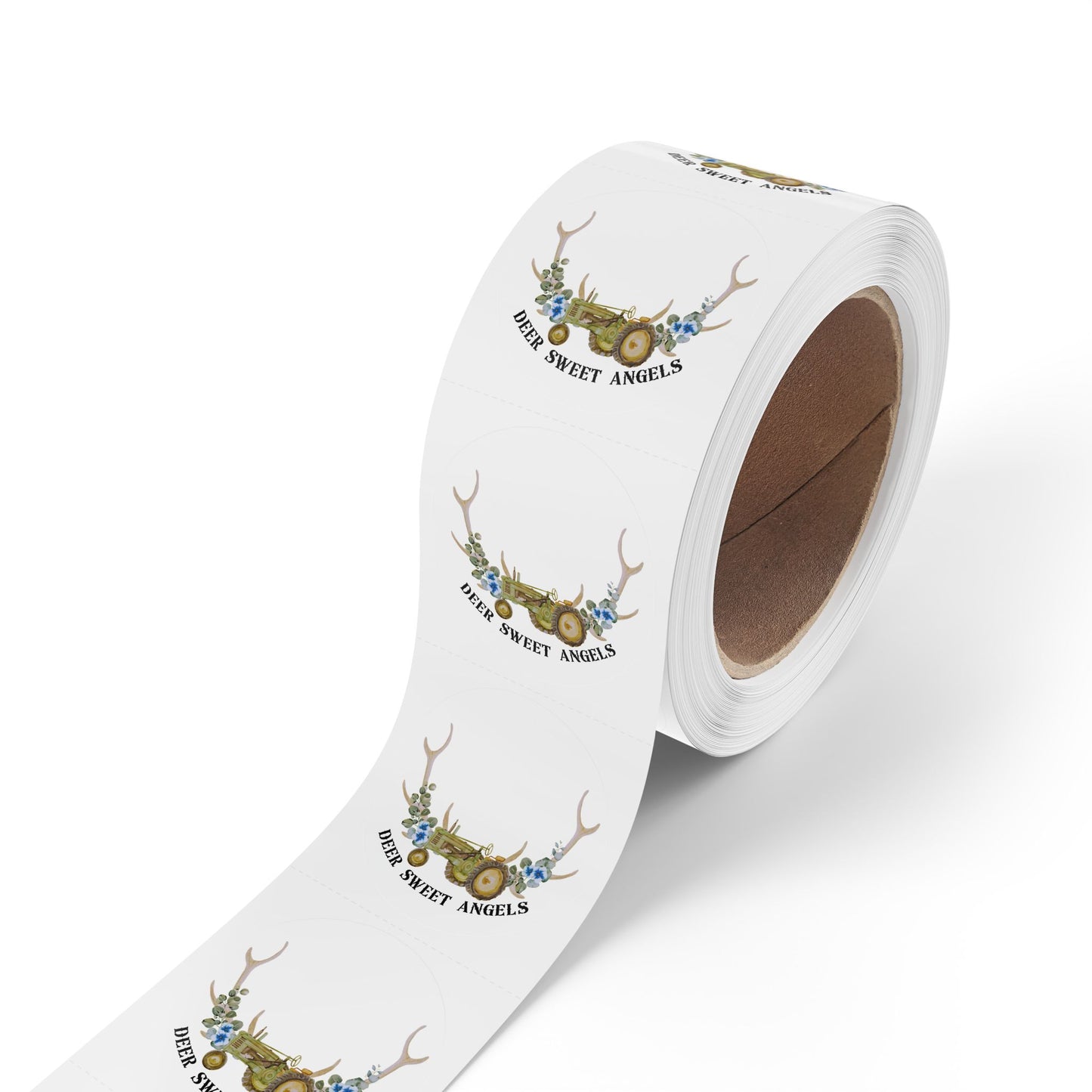 'Deer Sweet Angels' Round Sticker Roll