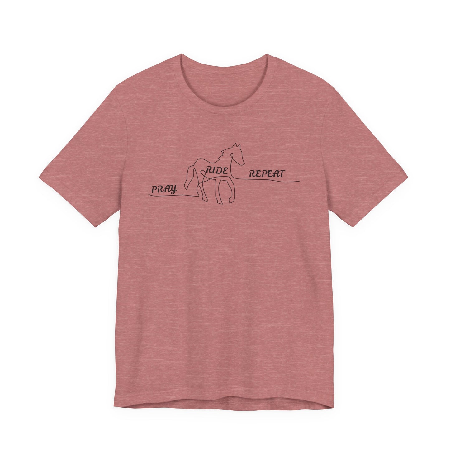 "Pray Ride Repeat" Minimalist Equestrian T-Shirt