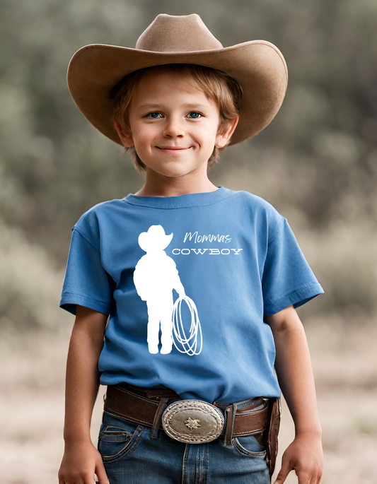 Mommas Cowboy Youth Tee White