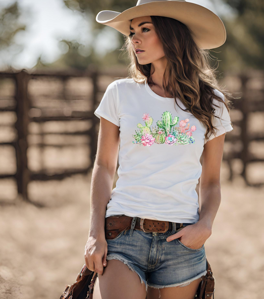 Cactus Blossom Womans  T-shirt